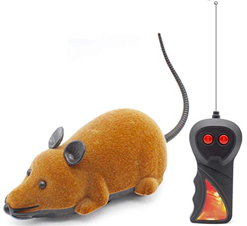 DHGTEP Ratones Electrónicos Juguetes para Gatos Control Remoto InalámbricoRatón de Peluche Divertido Juguete Interactivo para Gatos (Color : Brown)
