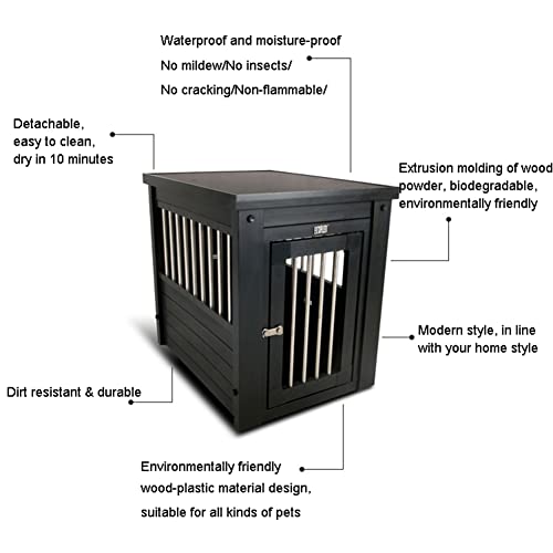 DHYBDZ Mesa Auxiliar Estilo Mueble para Perros, perreras Desmontables de Madera y plástico para Mascotas con Puertas, casa para Perros Mediana y Grande para Uso en Interiores,D,109 * 70 * 79cm