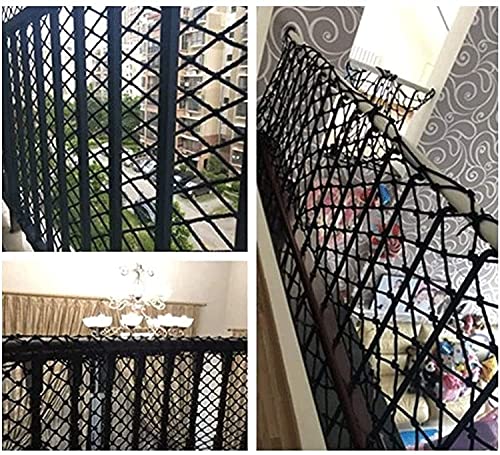 DiáMetro 8 Mm Red De ProteccióN Para Gatos Negros Rejilla 4 Cm Red De Seguridad Para Edificios NiñOs ProteccióN Contra CaíDas Su Casa BalcóN Perro Gato Defender Baranda Escaleras