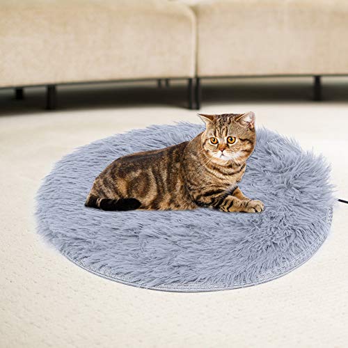 Dibiao Almohadilla Calefactora Pet 15. Manta Eléctrica de 75 Pulgadas de Temperatura Constante de Felpa de Gato Perro Alfombra de Calentamiento Impermeable Interfaz USB para Cama Grande