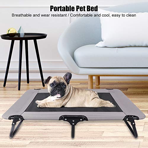 Dibiao Cuna para Perros Plataforma de Descanso para Mascotas Paño Oxford Portátil Extraíble Plegable para Acampar Colchoneta para Perros Cachorros Gatos (2.92X2.30X0.59Ft M)