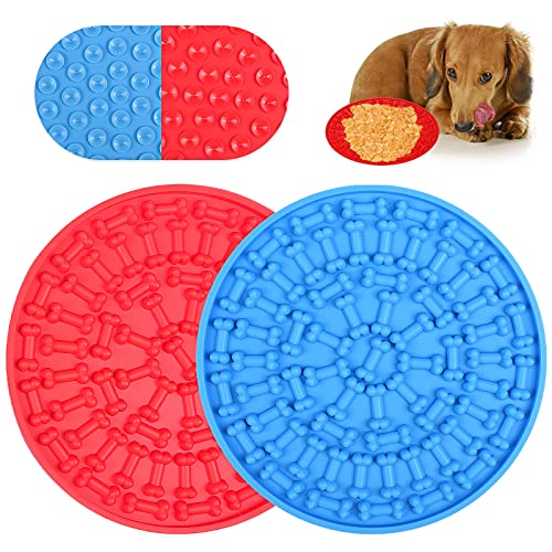 Diealles Shine Almohadilla para Lamer, 2 Piezas Likit Mat, Lick Mat con Súper Succión para Mascotas Baño Aseo y Entrenamiento Perros