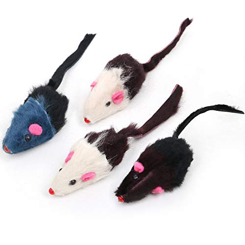 DIGIFLEX Ratones Juguetes para Gatos - 4 Ratones con Nepeta y Sonajero - Juguetes para Mascotas