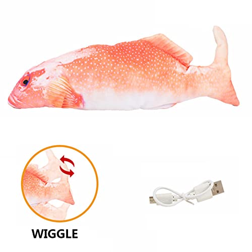 Dimweca Juguete eléctrico para Gatos con Peces - Juguete Flexible Realista para Gatos con Peces | Juguete de pez Flotante en Movimiento, pateador de Gato USB, Juguetes interactivos de Hierba gatera