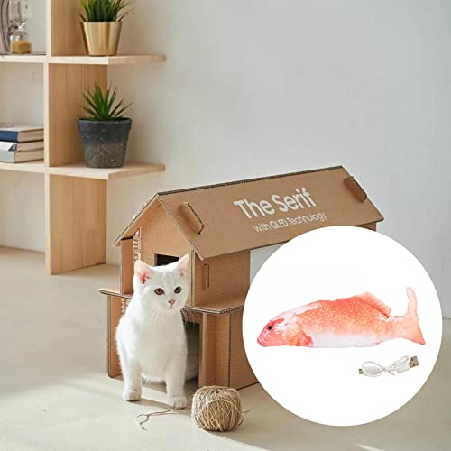 Dimweca Juguete eléctrico para Gatos con Peces - Juguete Flexible Realista para Gatos con Peces | Juguete de pez Flotante en Movimiento, pateador de Gato USB, Juguetes interactivos de Hierba gatera