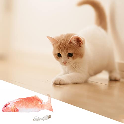 Dimweca Juguete eléctrico para Gatos con Peces - Juguete Flexible Realista para Gatos con Peces | Juguete de pez Flotante en Movimiento, pateador de Gato USB, Juguetes interactivos de Hierba gatera