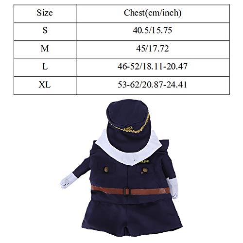 Disfraces de Halloween para Perros, Divertido Doctor policía Vertical Ropa para Mascotas Disfraz de Cosplay para Perros Ropa de Fiesta para Perros pequeños(L1)
