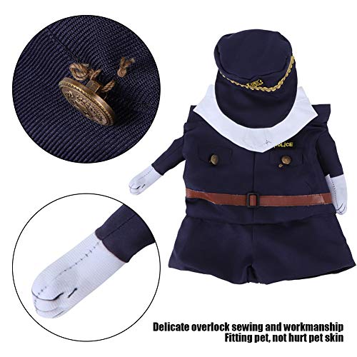 Disfraces de Halloween para Perros, Divertido Doctor policía Vertical Ropa para Mascotas Disfraz de Cosplay para Perros Ropa de Fiesta para Perros pequeños(L1)