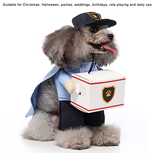 Disfraces Divertidos Traje para Mascotas, Tejidos Suaves, Duradero, Disfraz de Cartero para Mascotas, Adorable, Adorable, Fácil de Usar con Gorra para Gatos para Perros Pequeños(M)