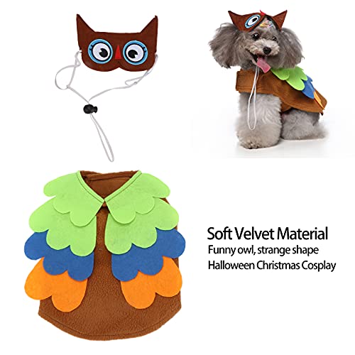 Disfraz de Halloween para mascotas, disfraz de Navidad para mascotas, ropa de búho para mascotas, traje, vestido, ropa divertida para mascotas(S)