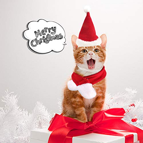 Disfraz de Papá Noel para perro, gato, mascota, disfraz de Navidad, silenciador, cosplay, ropa de invierno para cachorros, gatitos, perros pequeños, mascotas, adorable y cálido, rojo y blanco