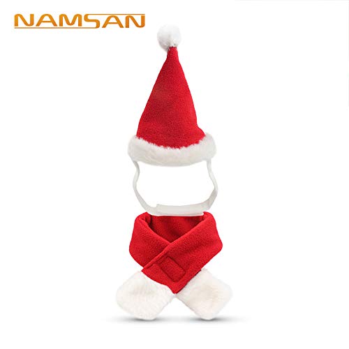 Disfraz de Papá Noel para perro, gato, mascota, disfraz de Navidad, silenciador, cosplay, ropa de invierno para cachorros, gatitos, perros pequeños, mascotas, adorable y cálido, rojo y blanco