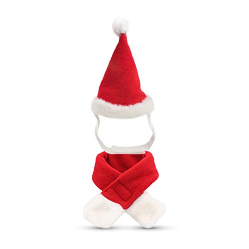 Disfraz de Papá Noel para perro, gato, mascota, disfraz de Navidad, silenciador, cosplay, ropa de invierno para cachorros, gatitos, perros pequeños, mascotas, adorable y cálido, rojo y blanco