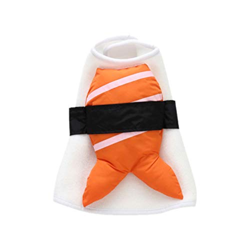 Disfraz de perro de POPETPOP para Halloween, divertido salmón, sushi, cosplay para perros pequeños, medianos y grandes