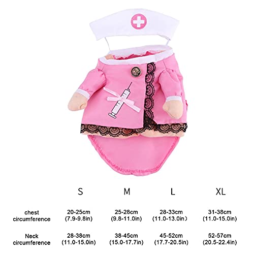 Disfraz de Perro Perro Disfraces de Halloween Equipo de Enfermera de Gato con Sombrero Halloween Disfraces de Mascotas Accesorios para Perros Cosplay Apparel Trajes de Perro para Mascotas Pink L