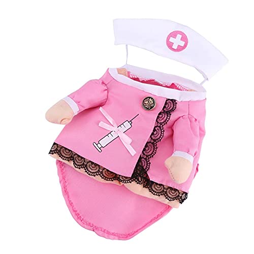Disfraz de Perro Perro Disfraces de Halloween Equipo de Enfermera de Gato con Sombrero Halloween Disfraces de Mascotas Accesorios para Perros Cosplay Apparel Trajes de Perro para Mascotas Pink L