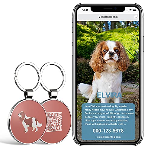 DISONTAG Placas para Perros,Placa para Perros Personalizadas,Placas para Mascotas,Placa De Identificacion Perros,41 Patrones Realistas, Pantalla De Información única | Modificable