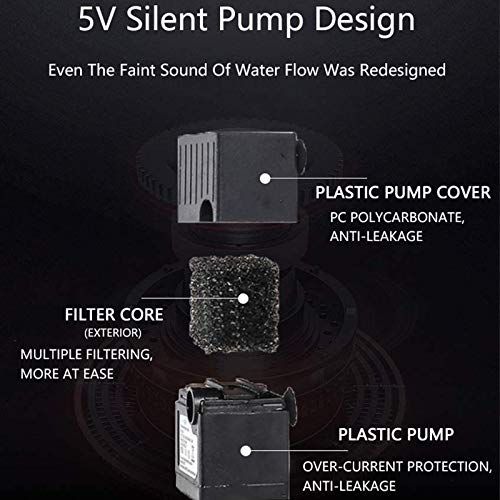 Dispensador De Agua Inteligente De Cerámica Para Mascotas, Fuente De Agua Para Gatos, 50,8 Oz / 1,5 L, Fuente De Agua Eléctrica Automática Para Gatos De Porcelana Para Mascotas Con Filtro ,Púrpura