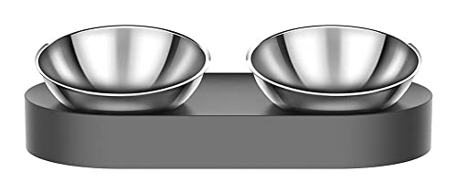 dispensador de agua para mascotas Cuencos elevados de acero inoxidable de gato de perro, alimento de gato elevado con inclinación 15 ° y cuencos de agua, material de grado de alimentos sin estrés, nol