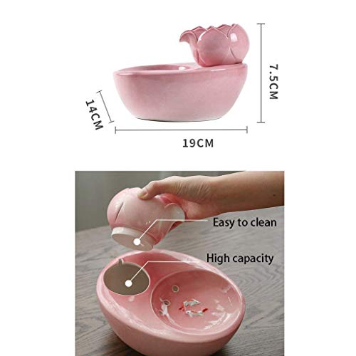 Dispensador de Agua para Mascotas para Perros o Gatos Tazón para Gatos, Agua suavizada de oxígeno Activo circulante silenciosa, Mudo fácil de Limpiar