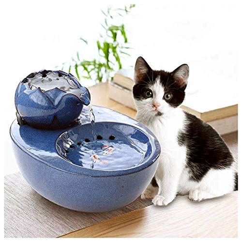 Dispensador de Agua para Mascotas para Perros o Gatos Tazón para Gatos, Agua suavizada de oxígeno Activo circulante silenciosa, Mudo fácil de Limpiar
