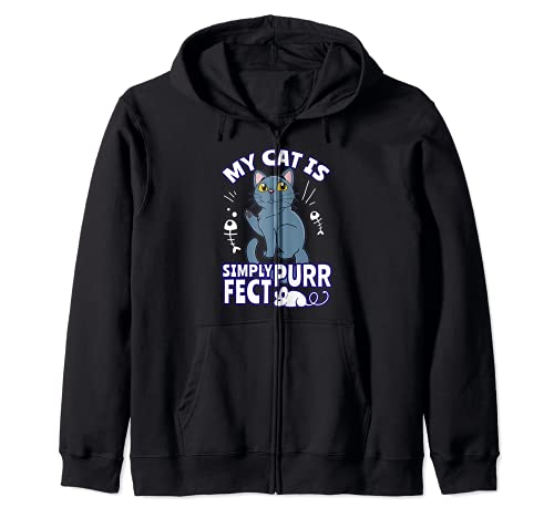 Divertido Mi gato es simplemente ronroneo Fect Gatito Sudadera con Capucha