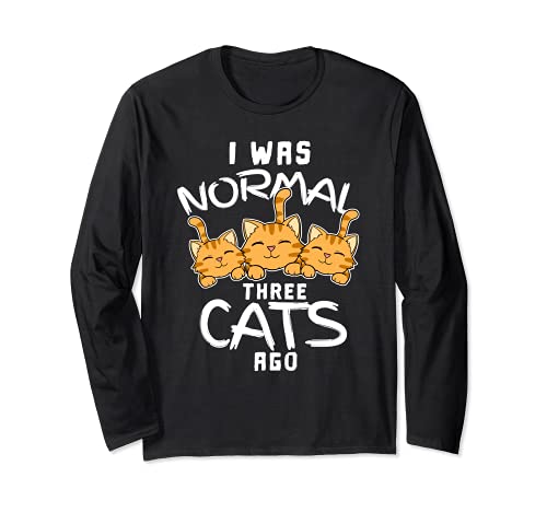Divertido Yo era normal Hace tres gatos Snugly Kitten Tabby Manga Larga