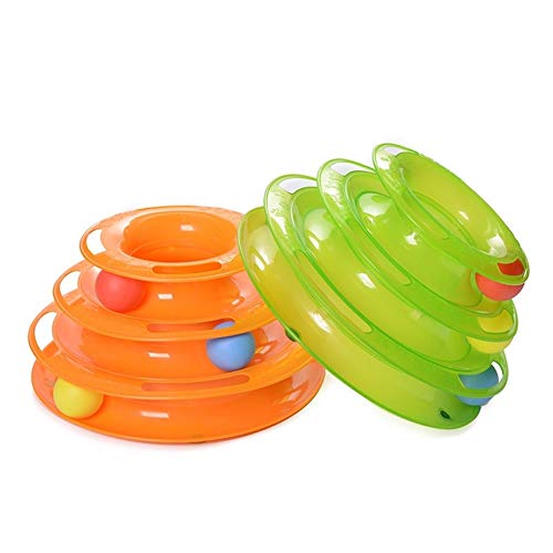 Divertidos Juguetes for Mascotas Cat Dog Crazy Ball Disk Placa de Atracciones interactiva Play Disc Tocadiscos Cat DogToy (Color : Green, Size : 25x14x16cm)