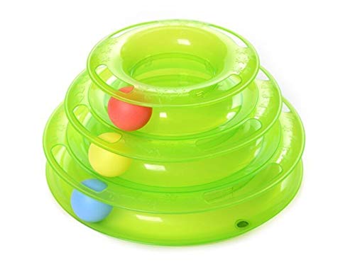 Divertidos Juguetes for Mascotas Cat Dog Crazy Ball Disk Placa de Atracciones interactiva Play Disc Tocadiscos Cat DogToy (Color : Green, Size : 25x14x16cm)