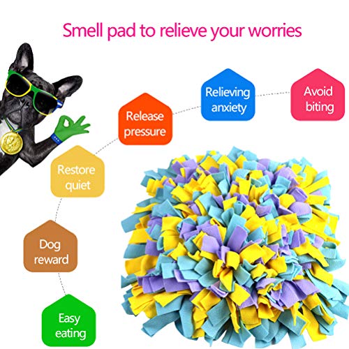 DODUOS Alfombra Olfativa para Perros de 45x45cm Snuffle Mat para Mascotas para Promueve la Búsqueda de Alimentos Alfombra de Actividades para Estimula el Olfato del Perro