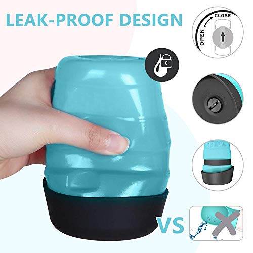 Dog Pet Water Bottle, Collapsible Dog Water Bottle, Dog Travel Water Dispenser, 18 oz Pet Water Bottle Sports Squeeze Portable Cup Outdoor Cat and Dog Water Bottle Bowl 2 en 1