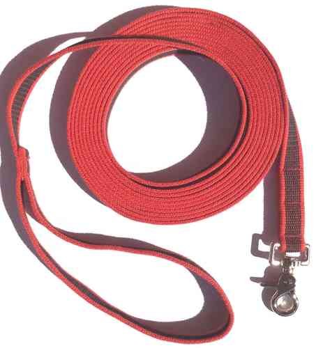 DOGS and MORE – Correa de perro DE GOMA CINTA / correa de entrenamiento / correa de adiestramiento = > 5 Metros (con correa de mano) en Rojo