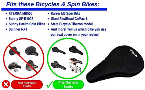 Domain - Funda de cojín de gel para bicicleta (26,5 x 17,78 cm), más cómoda para montar en bicicleta o al aire libre (verde)