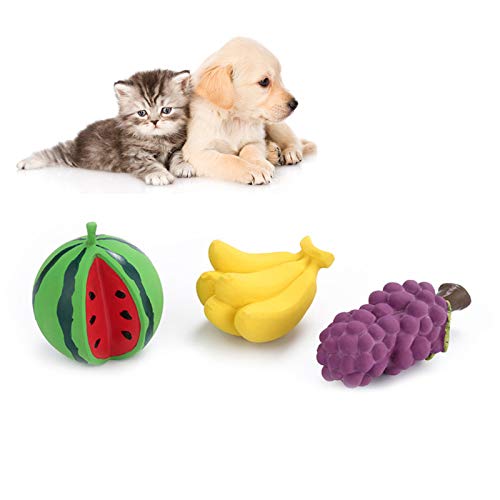 Dontdo Fruit Latex Masticar Juguetes Resistente a la mordedura Dentición Suministros para mascotas Linda Uva Plátano Sandía Perro Cachorro Dientes de Mascota Sonda Masticar Juguete