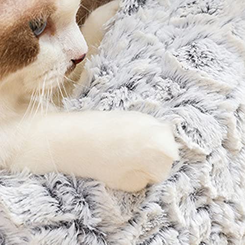 Donut cama redonda para mascotas felpa casa de confort para mascotas cama para perros suave y esponjosa cama para gatos cómoda sofá para mascotas cojín para canasta de perros blanco S：35*35*24CM