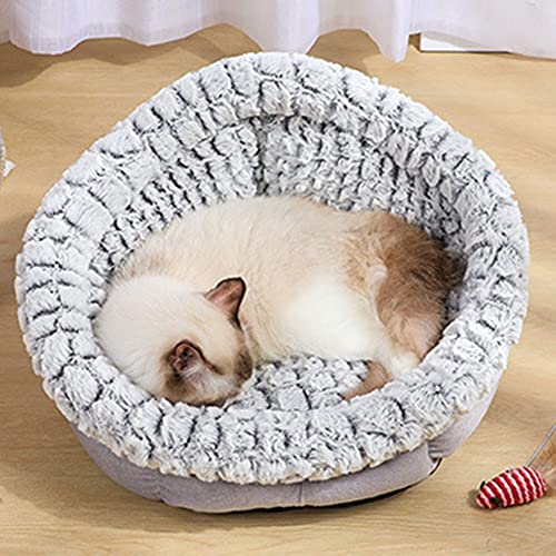 Donut cama redonda para mascotas felpa casa de confort para mascotas cama para perros suave y esponjosa cama para gatos cómoda sofá para mascotas cojín para canasta de perros blanco S：35*35*24CM