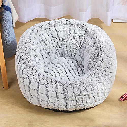 Donut cama redonda para mascotas felpa casa de confort para mascotas cama para perros suave y esponjosa cama para gatos cómoda sofá para mascotas cojín para canasta de perros blanco S：35*35*24CM