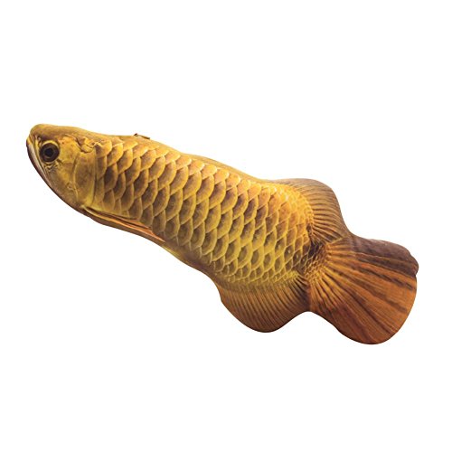 Dosige 1PCS Gato Almohadas,Juguetes de Gatos,Pez de Simulación de Felpa,Juguetes de Interior para Gatos,Juguete Dorado de Forma Arowana Size 20CM