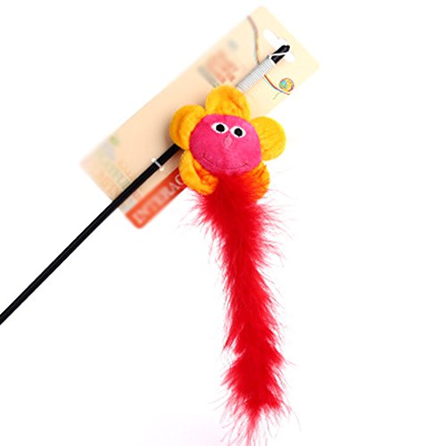 Dosige 1PCS Juguete para Gato Interactivo Cat de Juguete con Varita+Girasol+Pelusa Color al Azar Size 45.6cm