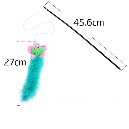 Dosige 1PCS Juguete para Gato Interactivo Cat de Juguete con Varita+Girasol+Pelusa Color al Azar Size 45.6cm