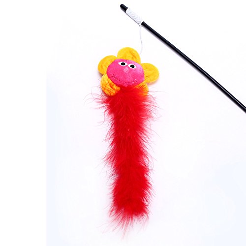 Dosige 1PCS Juguete para Gato Interactivo Cat de Juguete con Varita+Girasol+Pelusa Color al Azar Size 45.6cm