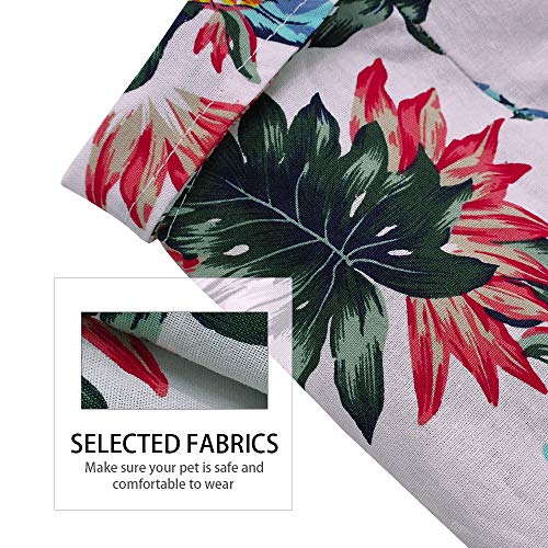 DOUDOU Pequeña Mascota del Hawaiian del Perro Camisa de Polo, Verano Impreso piña de Manga Corta Camiseta de la Playa Trajes de Chaleco Ropa,Blanco,XS