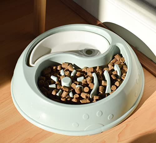 Doxie 's Premium Ying-Yang - Cuenco de agua para perros y gatos, antigoteo, sin salpicaduras, sin derrames, agua lenta y alimentador de alimentos para perros y gatos