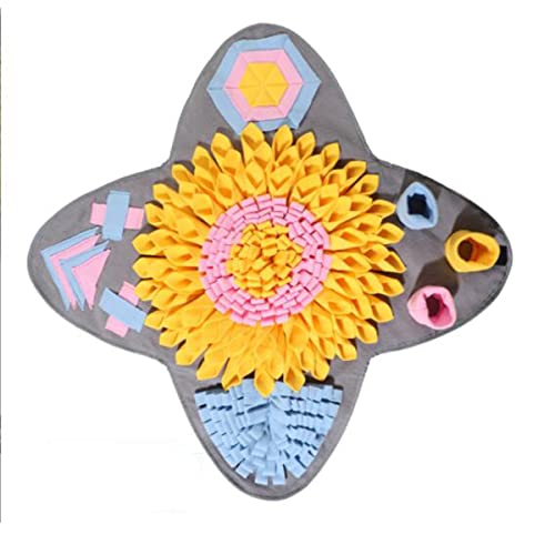 Dqngnkk Mat De Renovión para Perros Alfombra De Entrenamiento De Alimentación Lavable, Alimentación Habilidad De Forrajeado Manta De Perros Player Mats Puzzle Toys Retal, Yellow