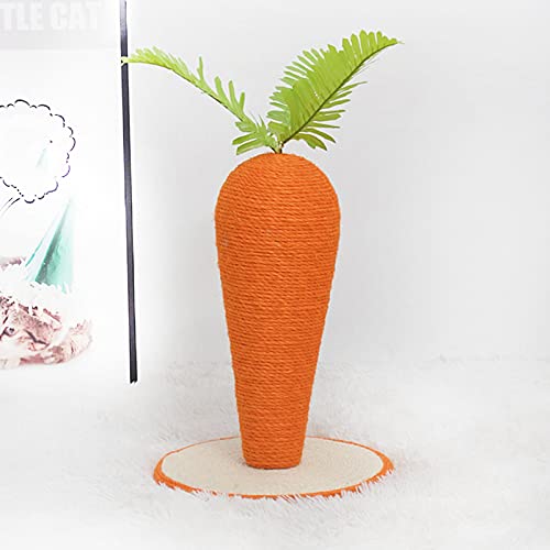 Dracol Árbol rascador para gatos, estructura de escalada para gatos, juguete para gatos, linda forma de zanahoria, acompaña al gato para jugar, material de sisal, duradero y seguro (26 x 26 x 29)