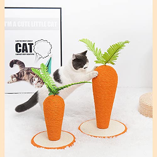 Dracol Árbol rascador para gatos, estructura de escalada para gatos, juguete para gatos, linda forma de zanahoria, acompaña al gato para jugar, material de sisal, duradero y seguro (26 x 26 x 29)