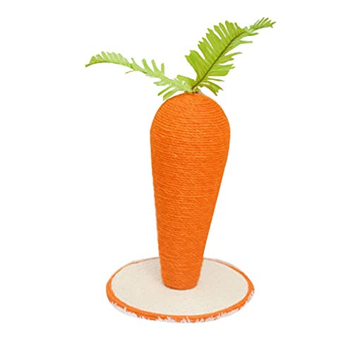 Dracol Árbol rascador para gatos, estructura de escalada para gatos, juguete para gatos, linda forma de zanahoria, acompaña al gato para jugar, material de sisal, duradero y seguro (26 x 26 x 29)