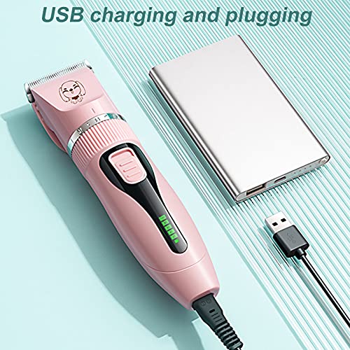dragonaur-home decor Cortadora de pelo para mascotas larga vida útil mini eléctrica cortadora de pelo de mascotas limpieza potente motor universal accesorios para mascotas 1 Unidades rosa