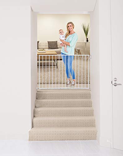 Dreambaby Arizona Extenda - Puerta de seguridad para bebé, color blanco, ancho ajustable (68-112 cm)