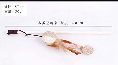 DTOL Caña de pescar interactiva para gato, juguete interactivo para pesca con cañas de pescar, campana, suministros para mascotas, juguetes para mascotas